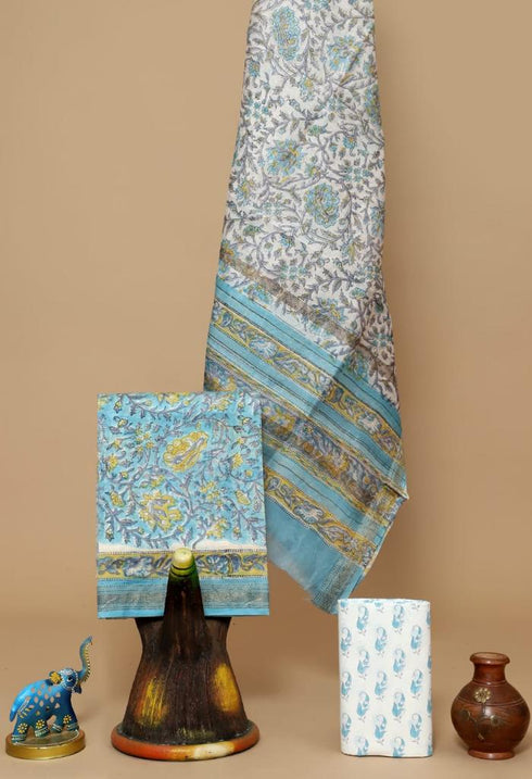 Jaal Print Maheshwari Silk Suit Set (MSL05)